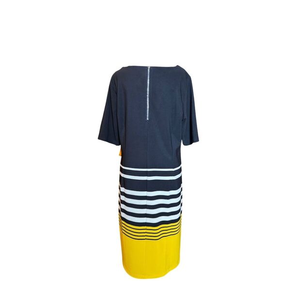 ILE New York Women's Striped Shift Dress Size 14 Multicolor 3/4 Sleeve - Picture 5 of 9